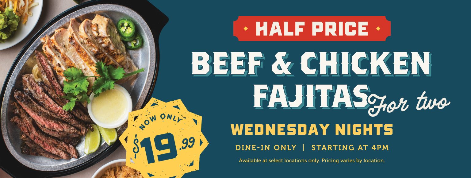Half Price Beef & Chicken Fajitas for Two - $19.99