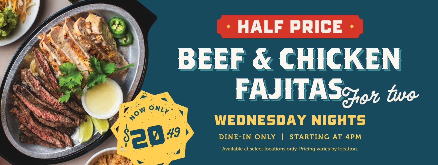 Half Price Beef & Chicken Fajitas for Two - $20.49
