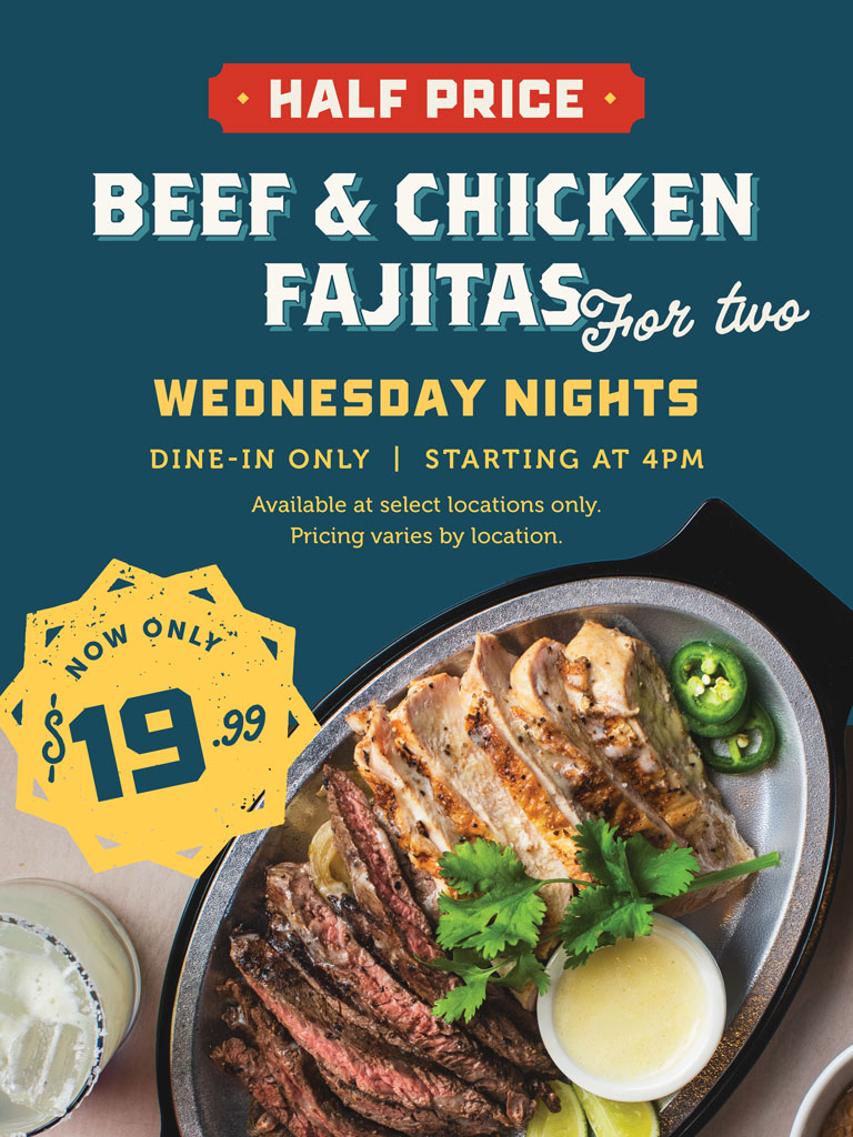 Half Price Beef & Chicken Fajitas for Two - $19.99